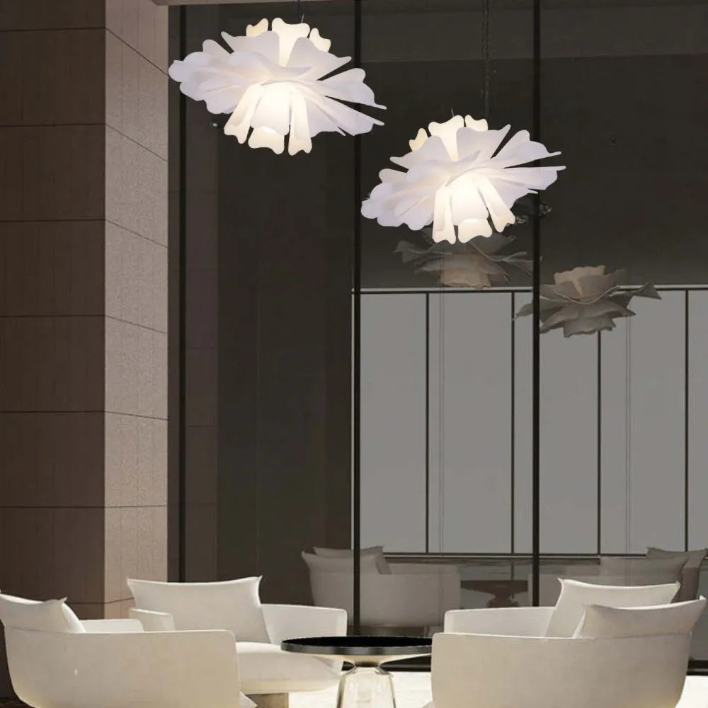 Luminária Pendente Eldor Elegante Flor Branca