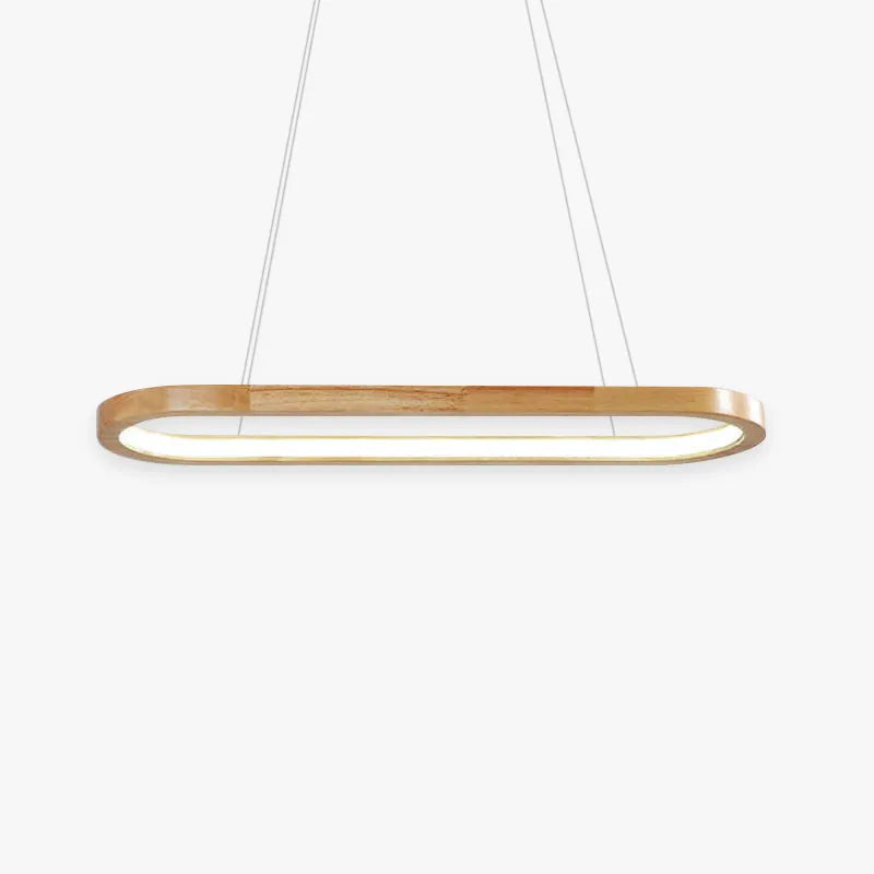 Luminária Pendente Oval de Madeira Contemporânea Lyraen