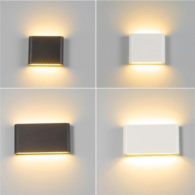 Luminária de Parede Externa Retangular Moderna Impermeável Orix, Preto/Branco