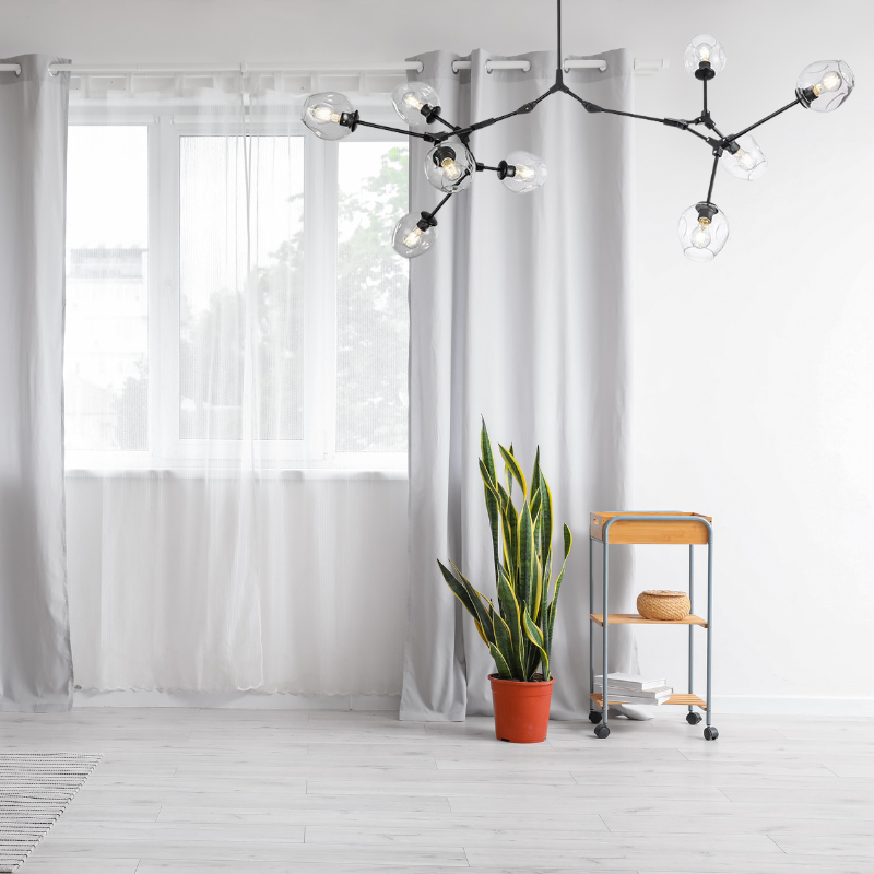 Zerin Luminária Pendente Nórdica Moderna de Vidro Bolha Transparente