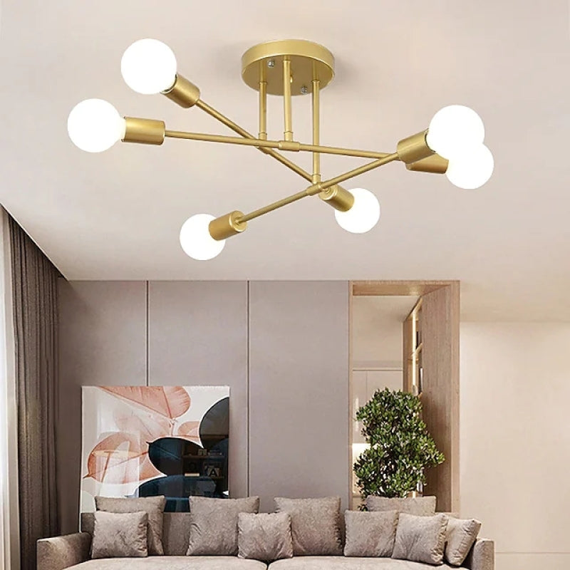 Lunil Plafon Moderno, Dourado e Preto