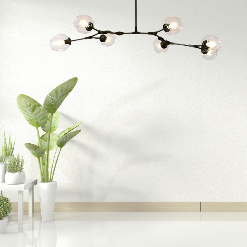 Zerin Luminária Pendente Nórdica Moderna de Vidro Bolha Transparente