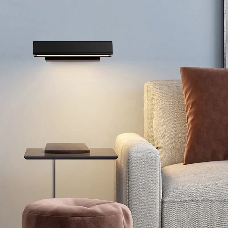 Luminária de Parede Rotativa Heri Retângulos Modernos, Preto/Branco