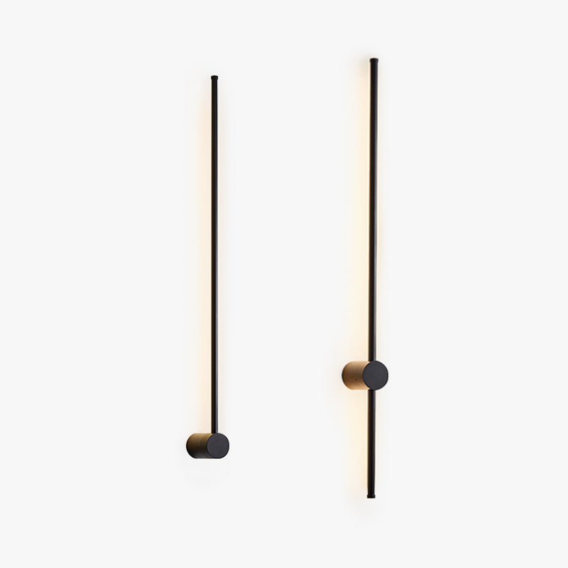 Arandela de Parede Interna Linear Rotativa Minimalista Ravel, Preta