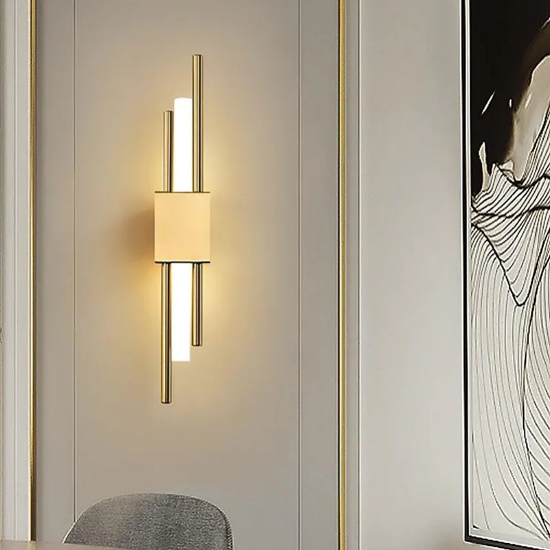 Arandela LED Moderna Nariq Tipo Barra, Preto/Dourado
