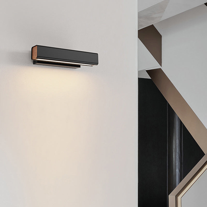 Luminária de Parede Rotativa Heri Retângulos Modernos, Preto/Branco