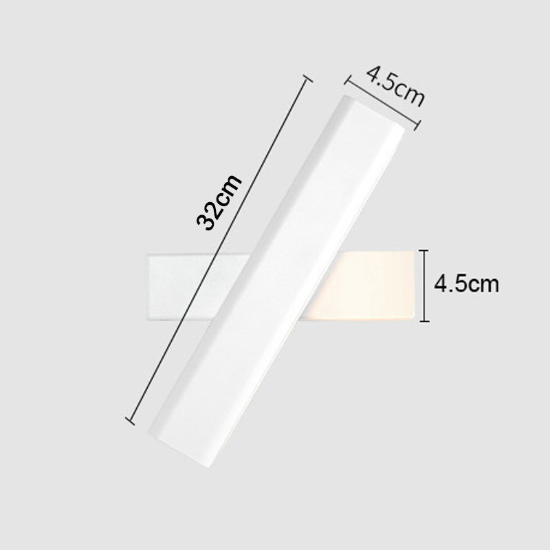 Luminária de Parede Rotativa Heri Retângulos Modernos, Preto/Branco