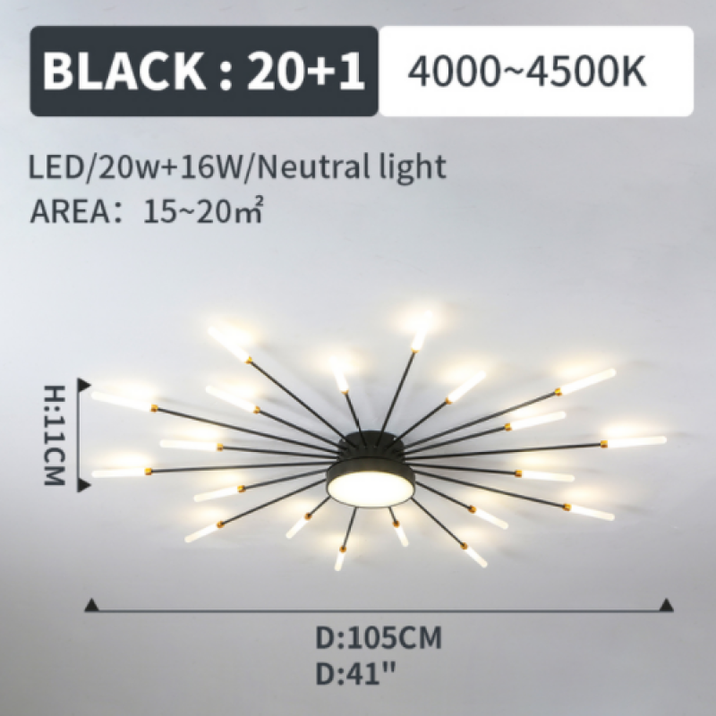 Vexor Luminária de Teto LED Moderna Efeito Fogos de Artifício