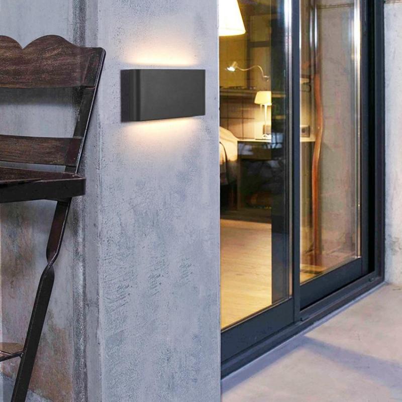 Luminária de Parede Externa Retangular Moderna Impermeável Orix, Preto/Branco
