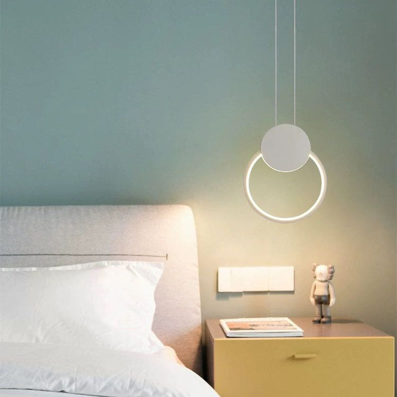 Kori Luminária Pendente LED Moderna Preto/Branco Sala de Estar