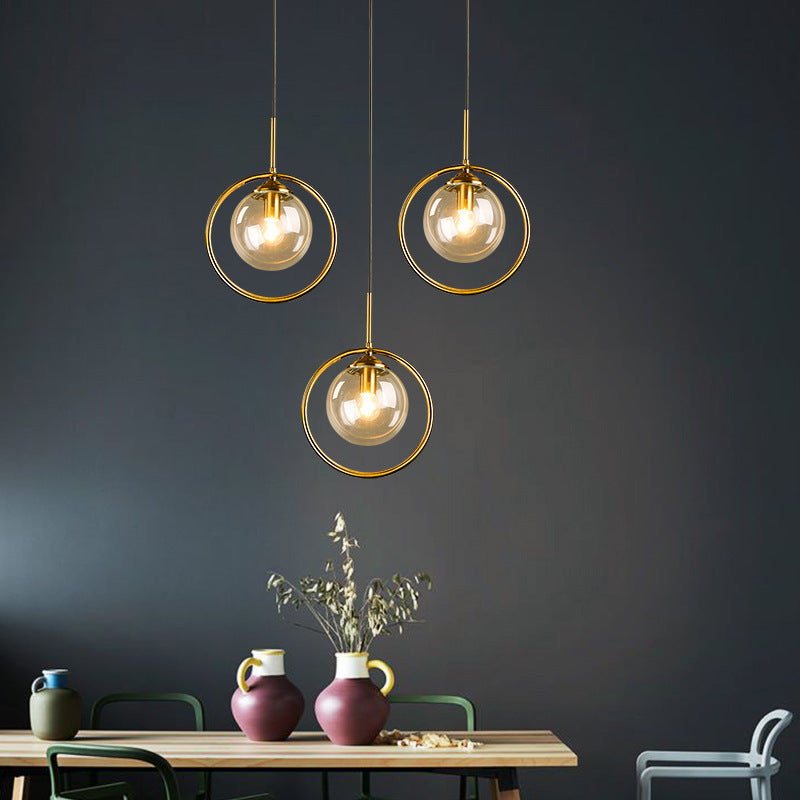 Luminária Pendente Neo de Vidro com Anel