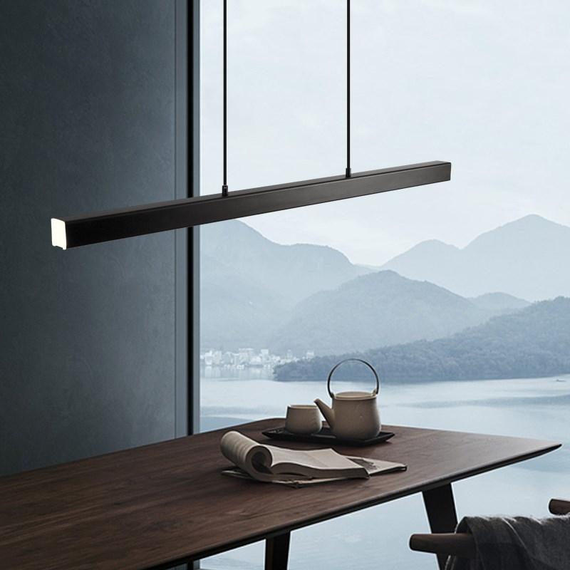 Lerin Luminária Pendente Linear LED Moderna Preto/Marrom