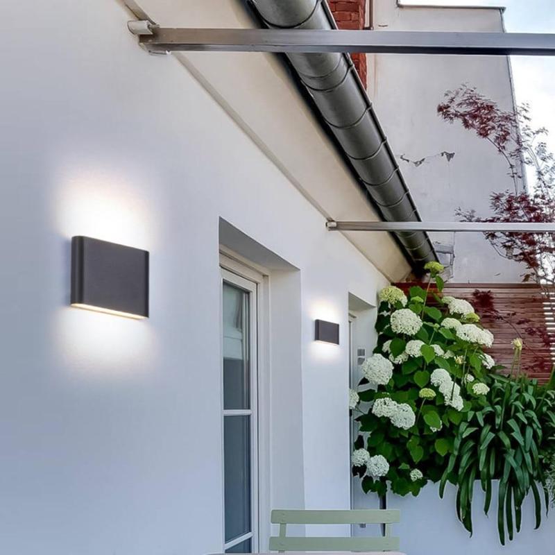 Luminária de Parede Externa Retangular Moderna Impermeável Orix, Preto/Branco