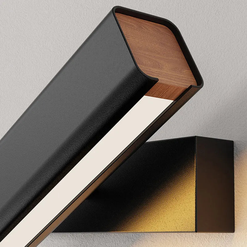 Luminária de Parede Rotativa Heri Retângulos Modernos, Preto/Branco