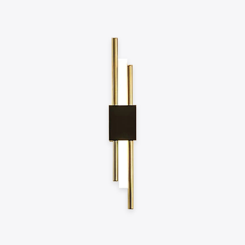 Arandela LED Moderna Nariq Tipo Barra, Preto/Dourado