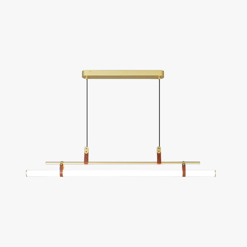 Luminária Pendente Linear Moderna Voren, Preto/Dourado
