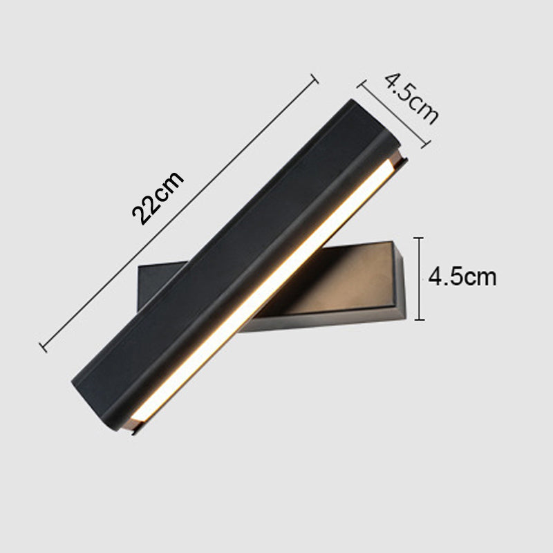 Luminária de Parede Rotativa Heri Retângulos Modernos, Preto/Branco