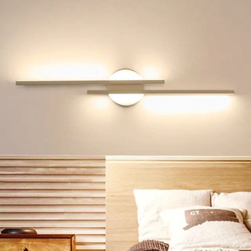 Noviq Arandela LED Moderna Nórdica Disco/Linear, Preto/Branco