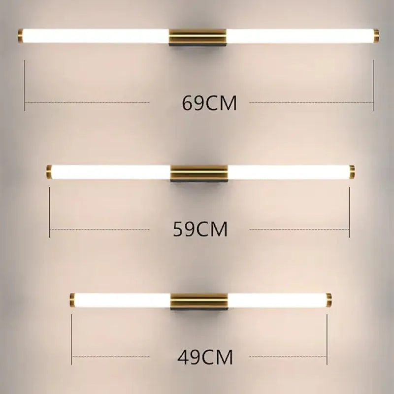 Luminária de Parede Linear Minimalista Aeri, Dourada