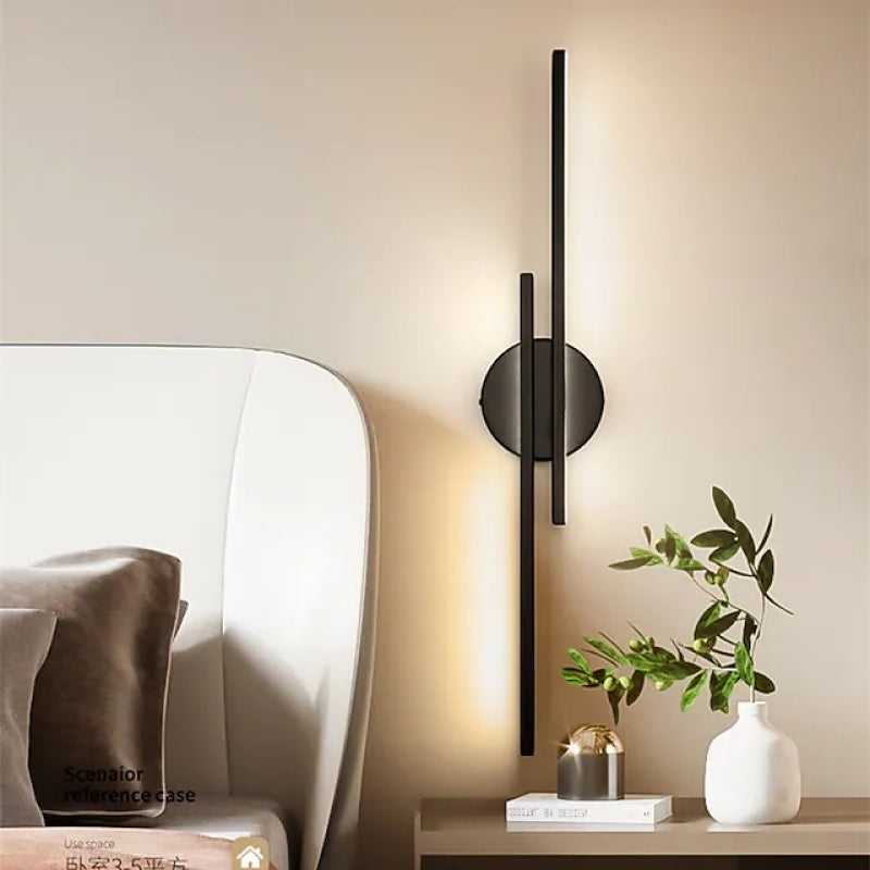 Noviq Arandela LED Moderna Nórdica Disco/Linear, Preto/Branco