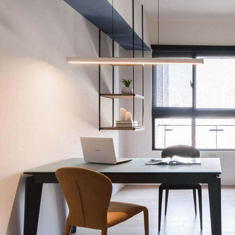 Pendente Linear Eron Minimalista Clássico Preto e Branco