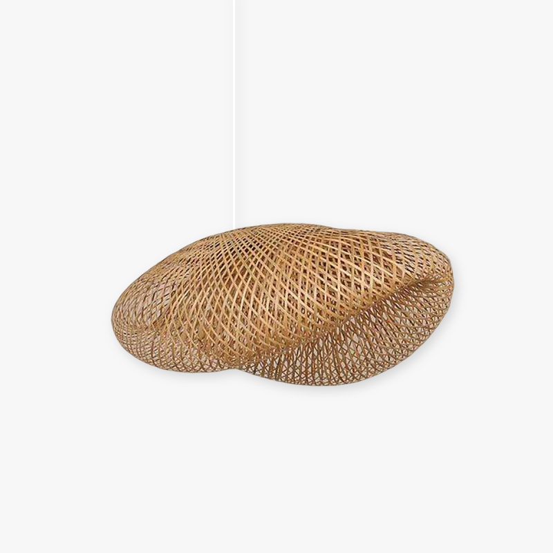 Luminária Pendente Veltrix de Bambu Natural para Ilha de Cozinha