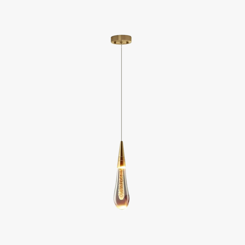 Pendente Eloria com Gota de Cristal Dourado