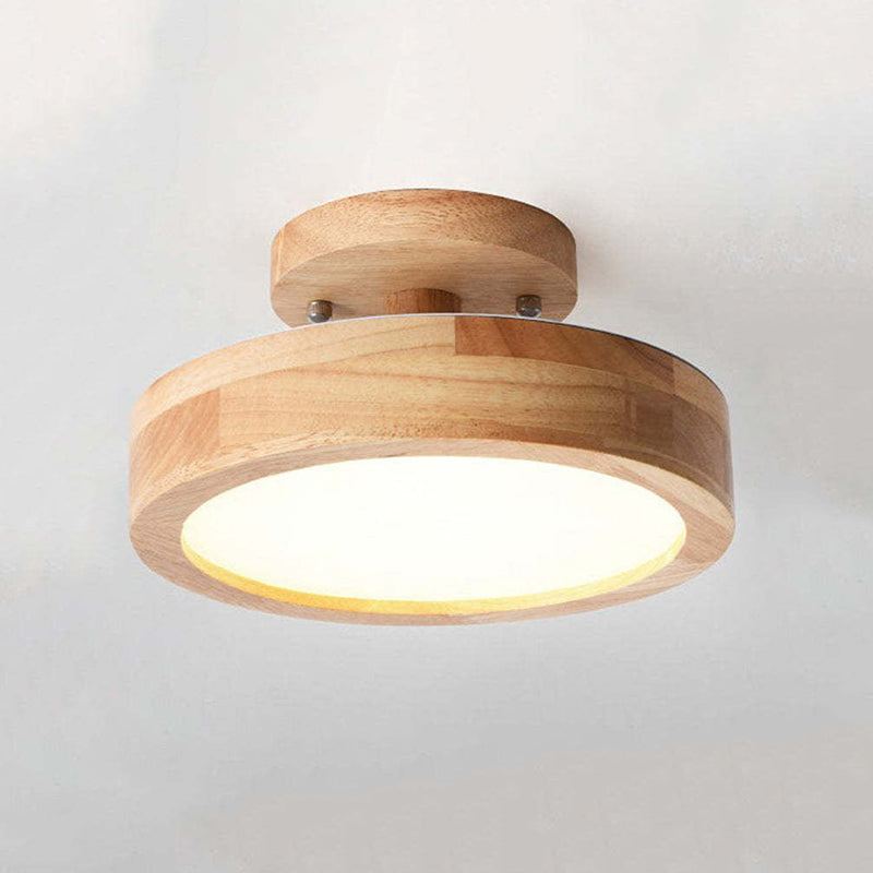 Zera Plafon LED Redondo Moderno de Madeira Colorido
