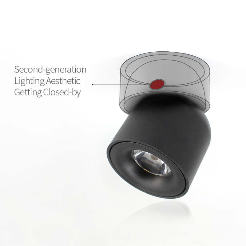 Lurix Foco de Teto LED Moderno Embutido, Preto/Branco