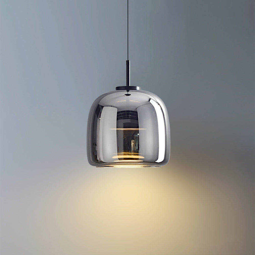Pendente Lioren de Vidro Moderno Transparente/Fumê/Âmbar