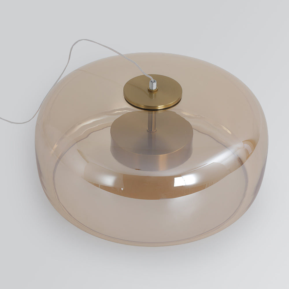 Pendente Lioren de Vidro Moderno Transparente/Fumê/Âmbar