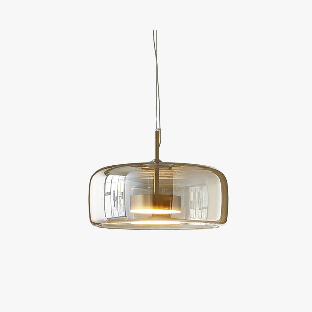 Pendente Lioren de Vidro Moderno Transparente/Fumê/Âmbar