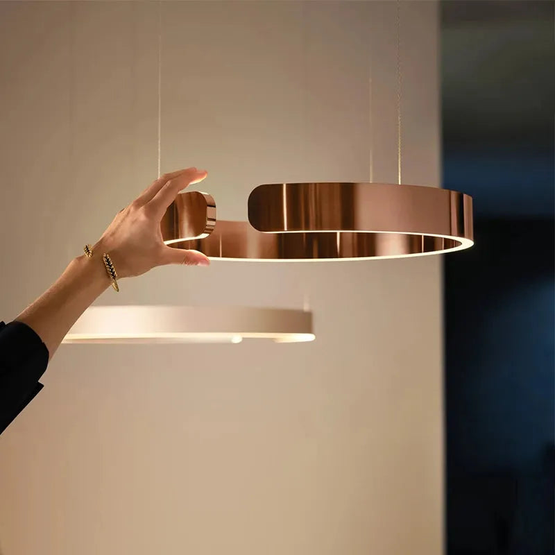 Luminária Pendente Soriel Anel LED Minimalista de Luxo