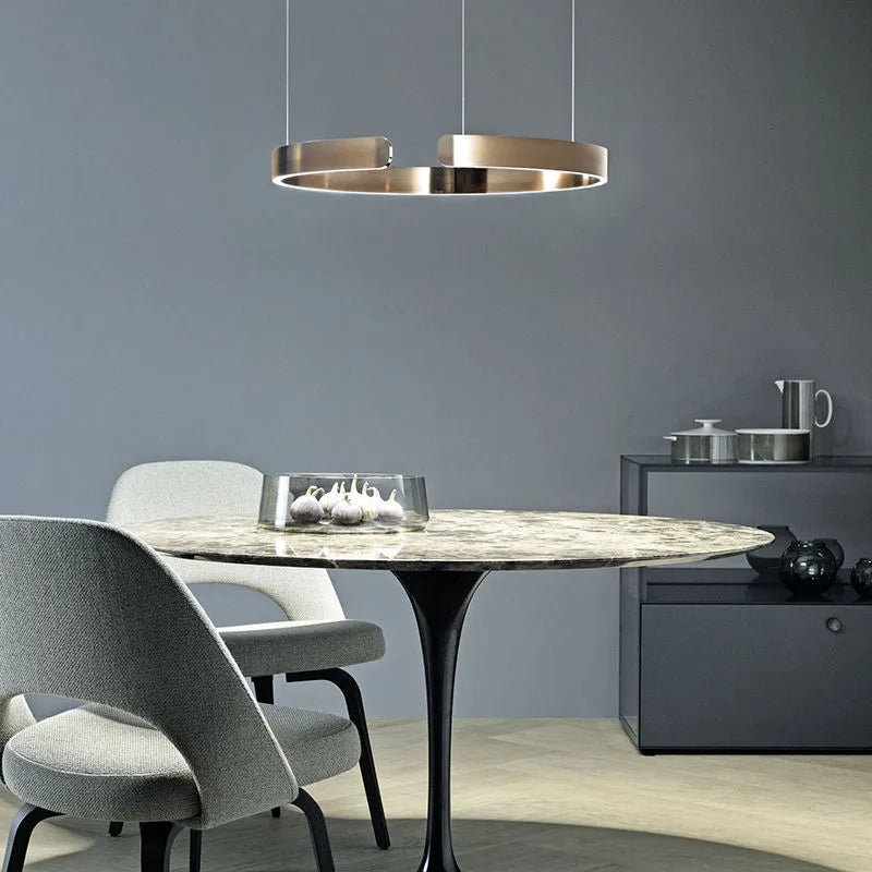 Luminária Pendente Soriel Anel LED Minimalista de Luxo