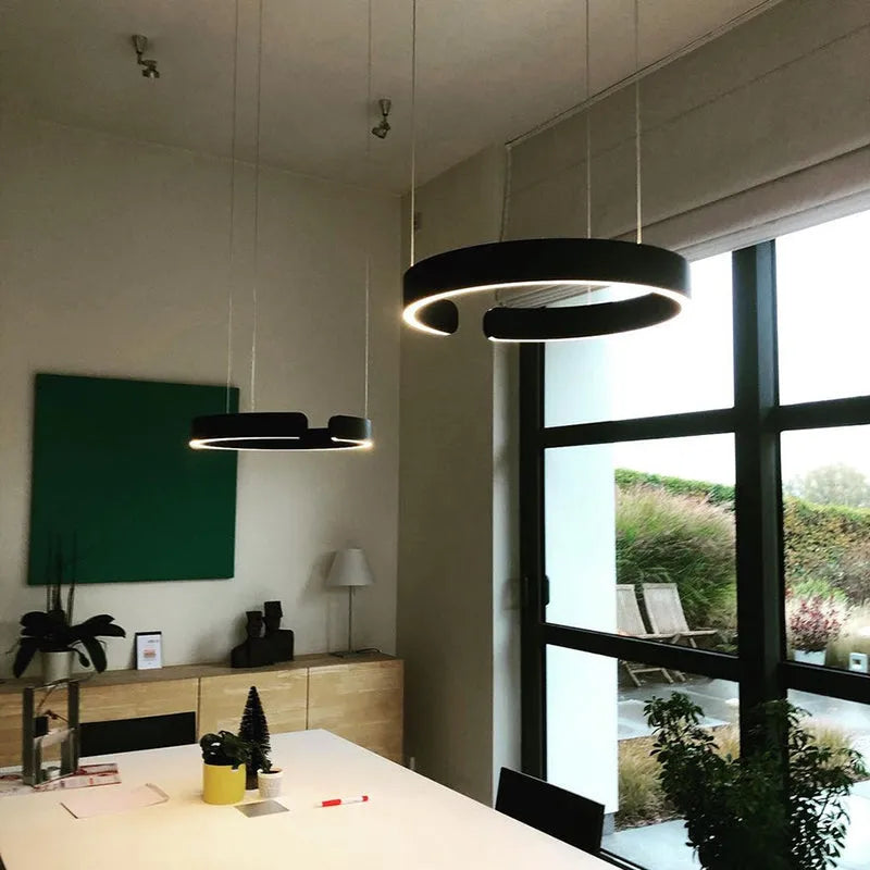 Luminária Pendente Soriel Anel LED Minimalista de Luxo