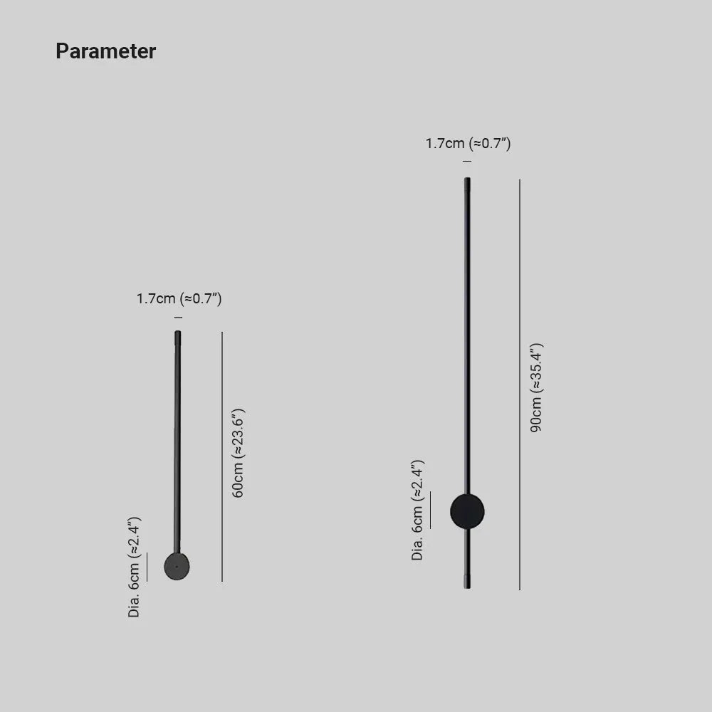 Arandela de Parede Interna Linear Rotativa Minimalista Ravel, Preta