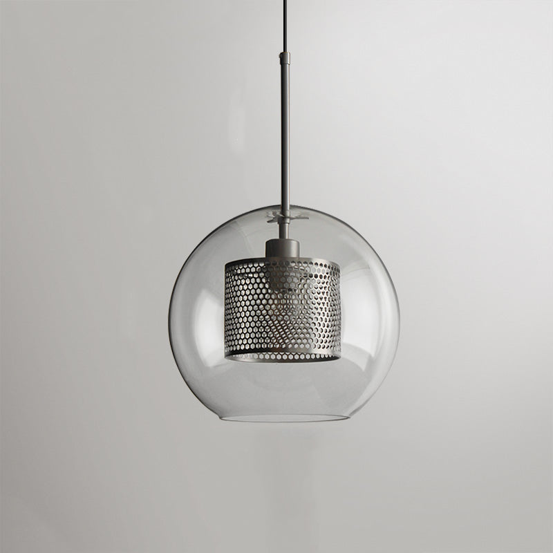 Luminária Pendente Nerel Contemporânea Dourada, Vidro, Globo/Cilíndrica