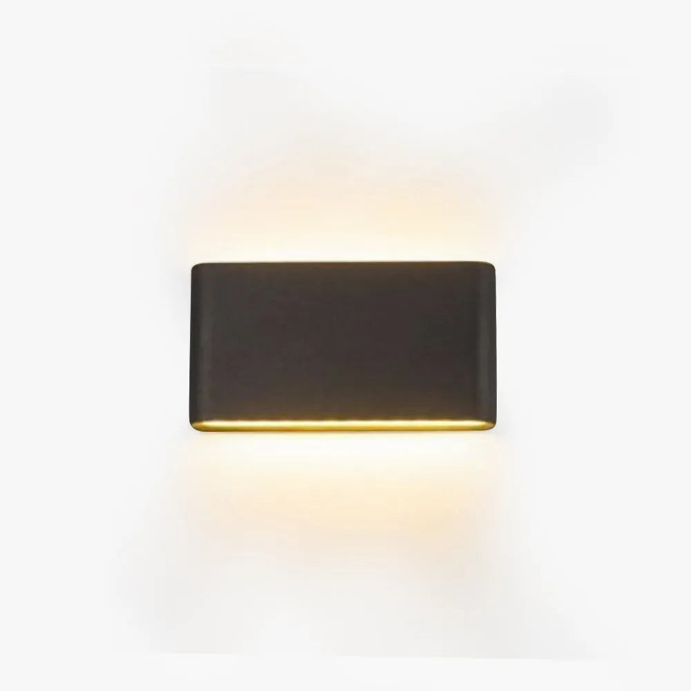 Luminária de Parede Externa Retangular Moderna Impermeável Orix, Preto/Branco