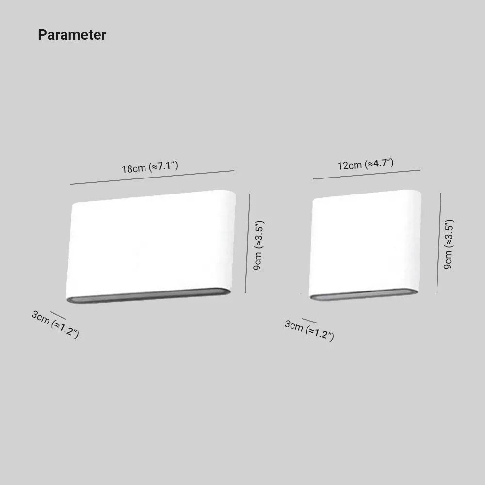 Luminária de Parede Externa Retangular Moderna Impermeável Orix, Preto/Branco