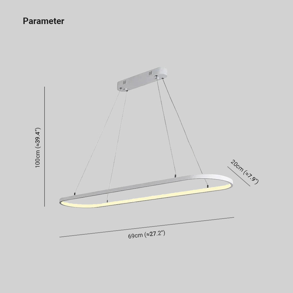 Luminária Pendente Suspensa Oval Minimalista Avenor para Interiores