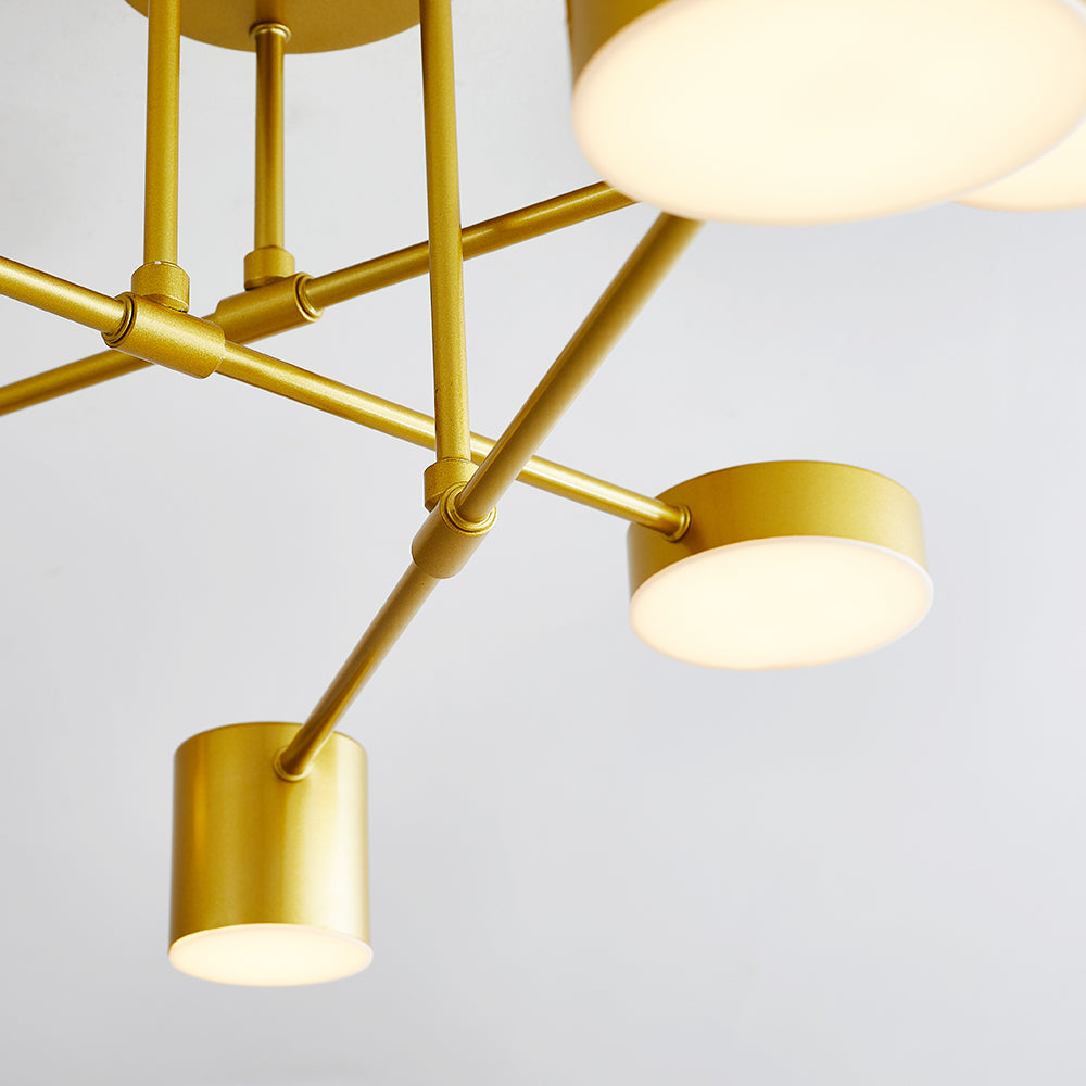 Sorex Plafond LED Embutido Preto/Branco/Dourado 6 Focos