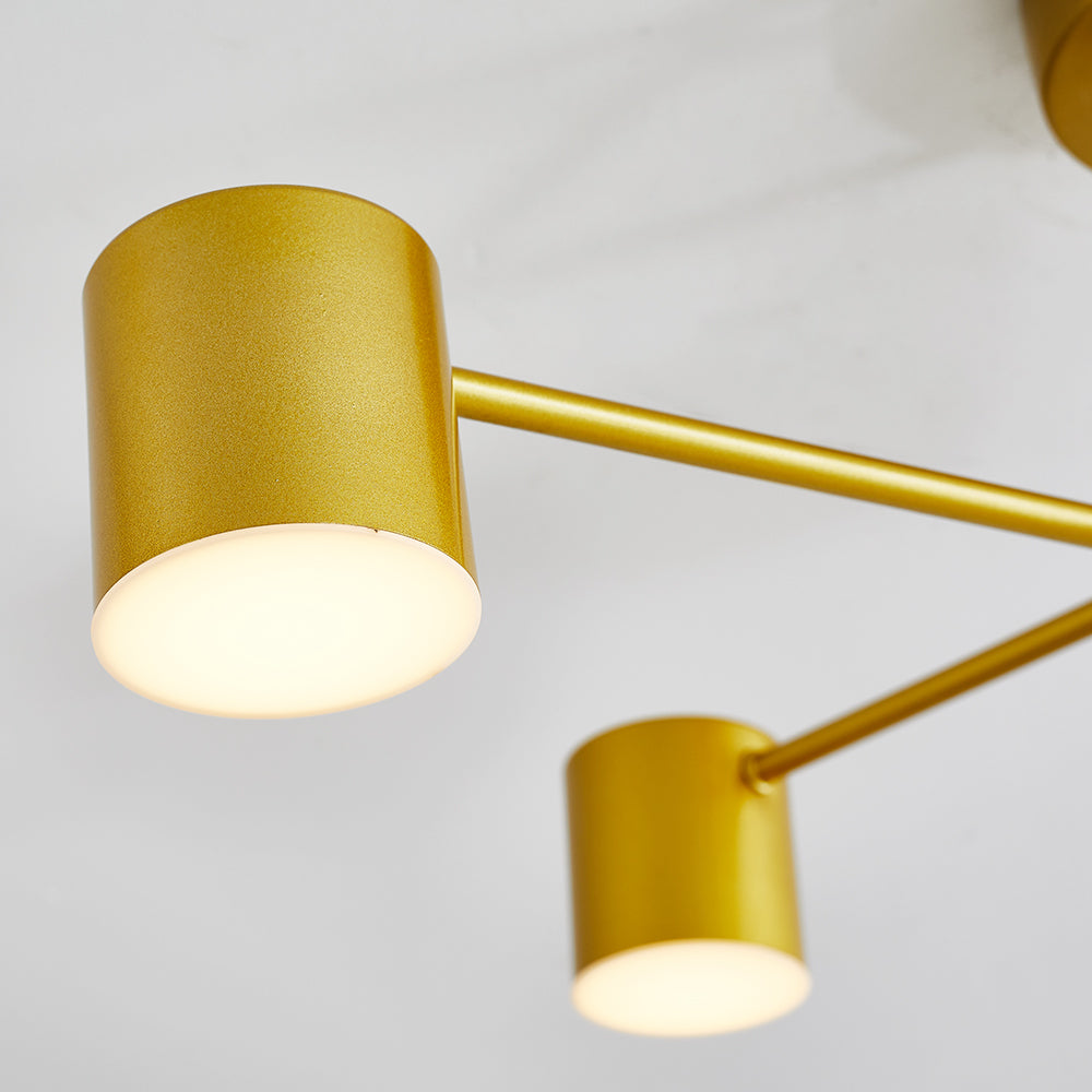 Sorex Plafond LED Embutido Preto/Branco/Dourado 6 Focos