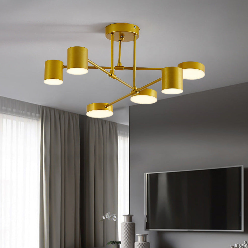 Sorex Plafond LED Embutido Preto/Branco/Dourado 6 Focos