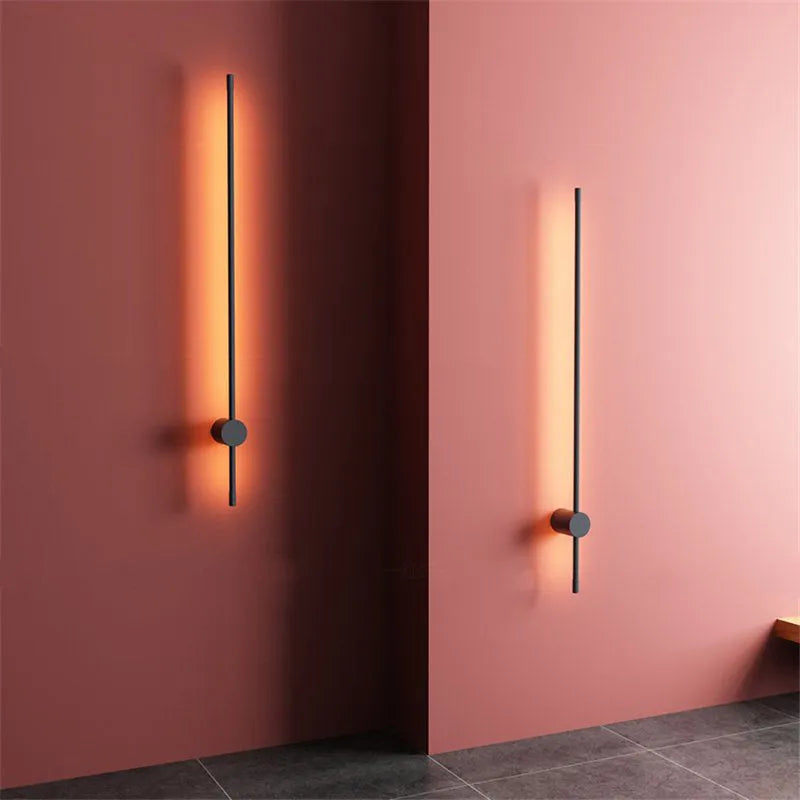 Arandela de Parede Interna Linear Rotativa Minimalista Ravel, Preta