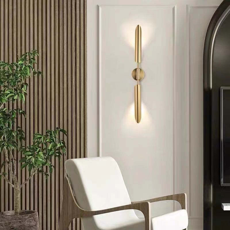 Arandela de Parede Zorva Luxuosa Dourada Dupla