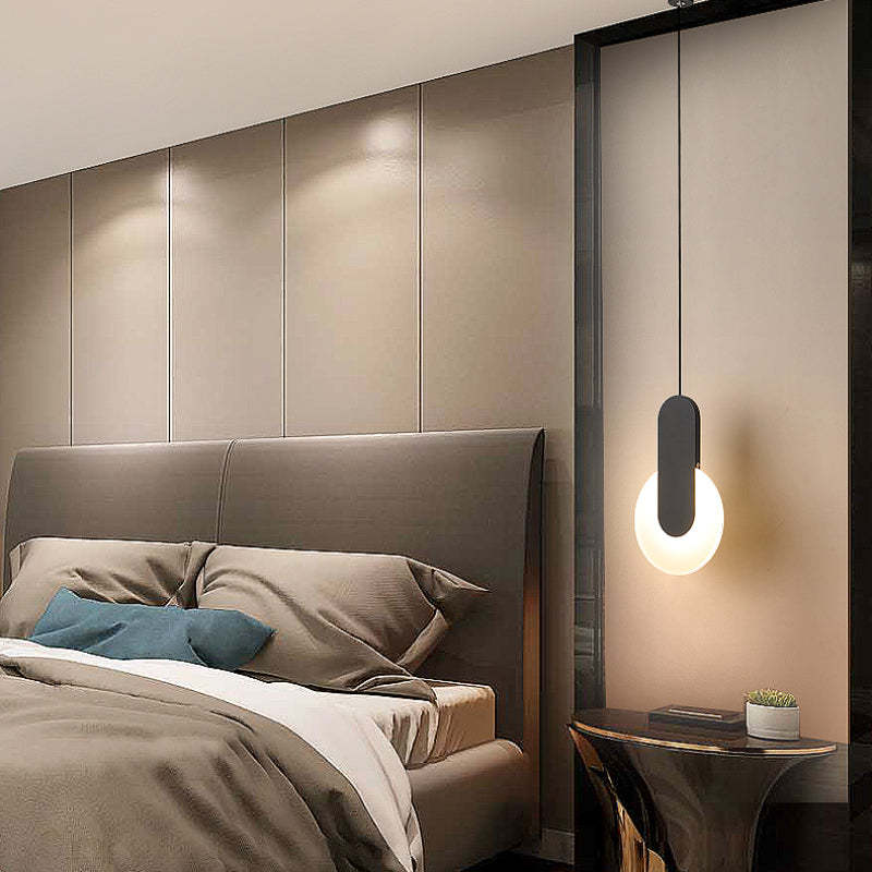 Kori Luminária Pendente LED Moderna Preto/Branco Sala de Estar