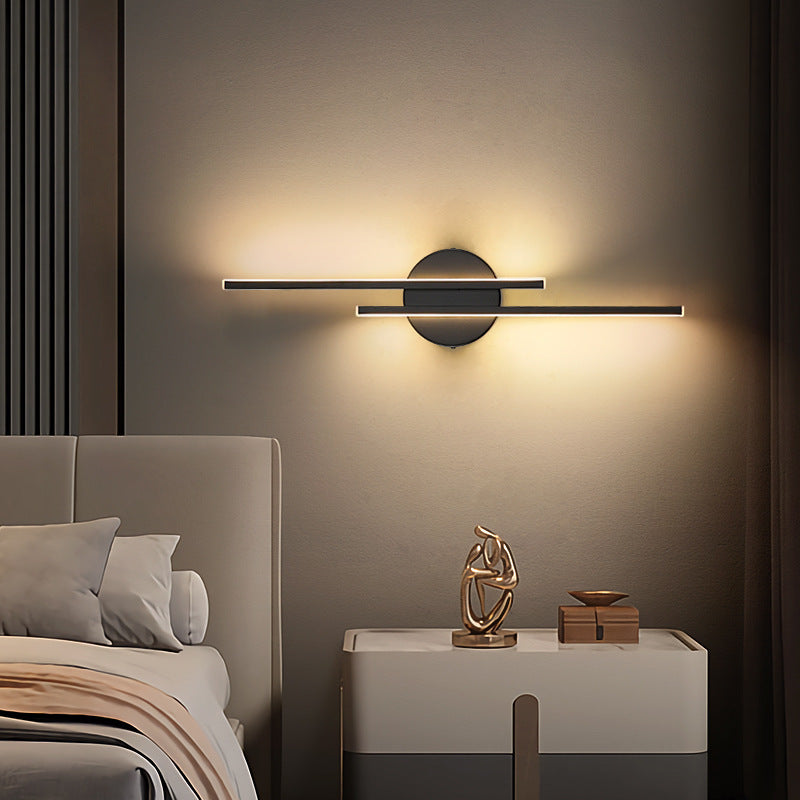 Noviq Arandela LED Moderna Nórdica Disco/Linear, Preto/Branco