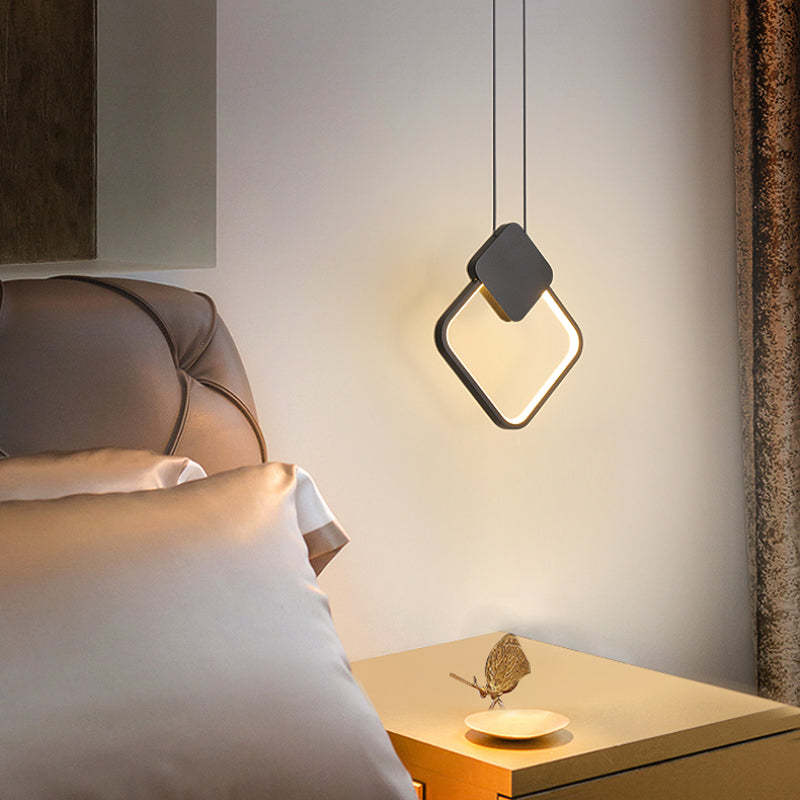 Kori Luminária Pendente LED Moderna Preto/Branco Sala de Estar