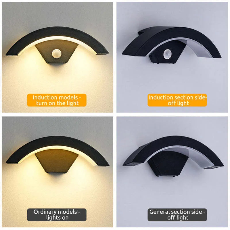 Arandela Alvyn Arco Nórdico LED Exterior Preta À Prova d'Água