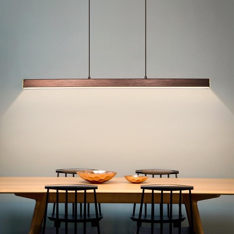 Lerin Luminária Pendente Linear LED Moderna Preto/Marrom